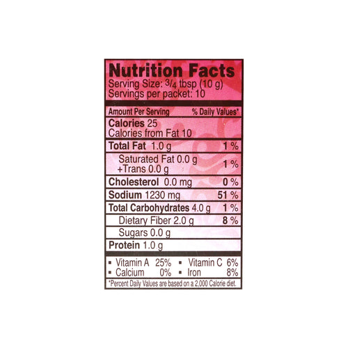 Nutritional facts National Fish Fried Masala